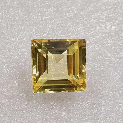 Натуральный желтый турмалин 7 карат квадратной огранки сертифицированный сверкающий драгоценный камень M477 V030 - Изображение 1 из 4
