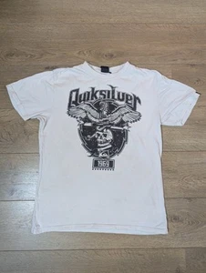 Vintage Y2K Quiksilver Graphic T Shirt Size S Grunge Surfer White Skull - Picture 1 of 10