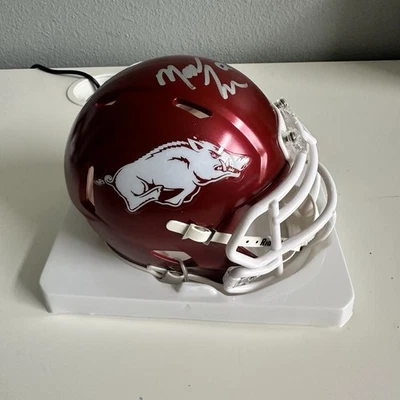 Arkansas Razorbacks SEC Football Mini Helmet Matt Jones Autographed Signed Auto - Image 1 of 4