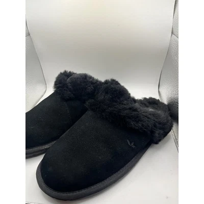 Zuecos pantuflas forrados de piel de oveja gamuza negra Koolaburra by UGG para mujer 9 Foto 1 de 4