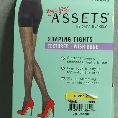 Medias moldeadoras Assets by SPANX talla 2 texturizadas Wish Bone negras NUEVAS Foto 1 de 4