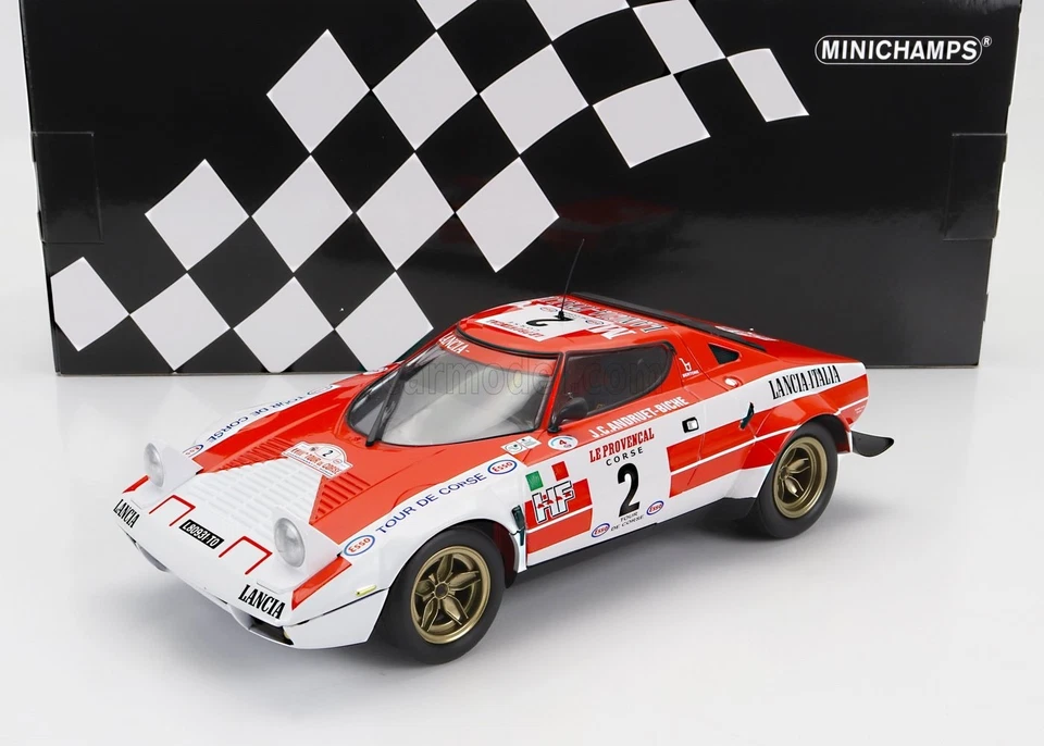 MINICHAMPS 155741702 1/18 LANCIA STRATOS Vincitore Tour De Corse 1974 Vettura