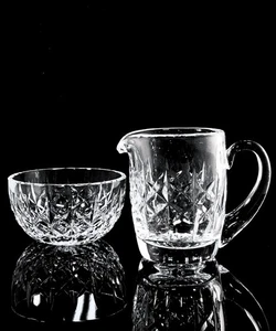 Waterford Crystal: Lismore Creamer & Open Sugar Set, 3.75" | No Box - Picture 1 of 2