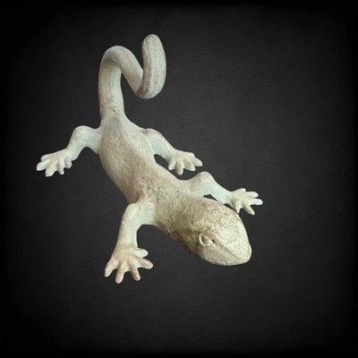 Чугунный настенный крюк вешалка для пальто геккон ящерица деревенский зеленый сад домашний декор - Изображение 1 из 4