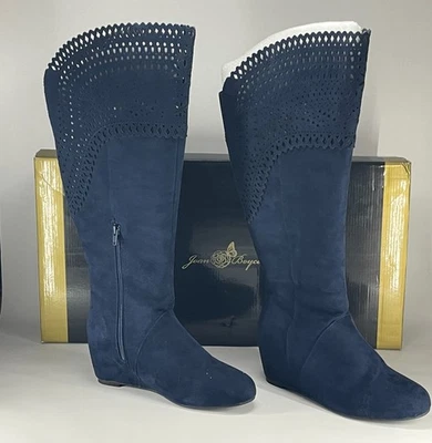 NUEVO EN CAJA - Bota de cuña Joan Boyce azul marino - Talla 8W Foto 1 de 4