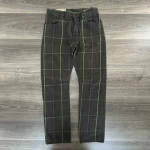Pantalones de mezclilla a cuadros vintage Polo Ralph Lauren adulto 30x31 Varick tartán peto - Imagen 1 de 9