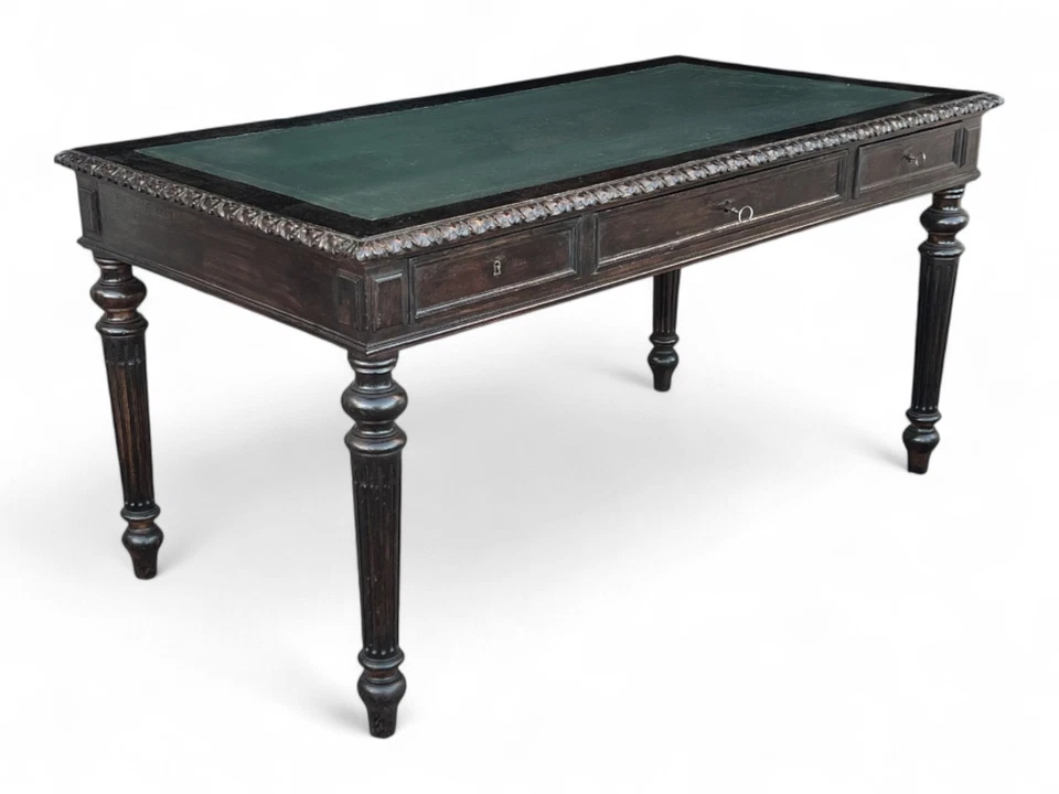 Antiguo escritorio neoclásico francés del siglo XIX - estilo Luis XVI, tallado Foto 1 de 4