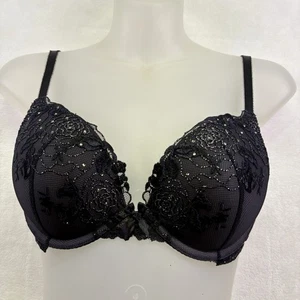 Victorias Secret Dream Angels Push Up Bra Lace Rhinestone Embellished Size 34C - Picture 1 of 13