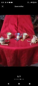 Collection Etc Tea Party Antropormorphic resin shelf sitters set of 5 - Picture 1 of 7