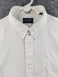 Gitman Bros 17 35 Tab Collar Cotton USA Oxford Pinpoint Point White Button Up - Picture 1 of 16
