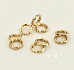 20 piezas 6mm 14k relleno oro redondo ANILLO DE SALTO DIVIDIDO amarillo dije conector 1/20 R16g - Imagen 1 de 3