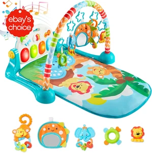 Baby Play Mat Activity Gym Tummy Time Musical Toys Animal-Themed Piano Panel New - Picture 1 of 12