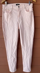 7 For All Mankind the high waist ankle skinny jeans in pink size 30 NWOT - Picture 1 of 11