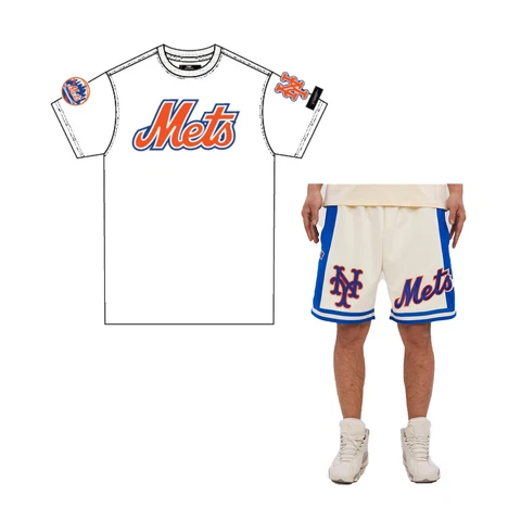 Pro Standard Mens MLB New York Mets Tackle Twill Sj Matching Shirt Or Shorts Cover