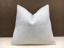 Decorative White Turkish Kilim Pillow Cover 16x16 Handmade Turkish Cushion Cover