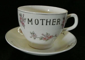 Vintage LARGE Cup Saucer MOTHER 4.75" across VGC Japan Pink Flowers - Picture 1 of 7