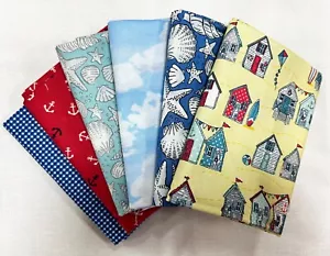 Patchwork Fabrics bundle of 6 fat quarters. Seaside. 1.5 metres, 100% cotton - Picture 1 of 1
