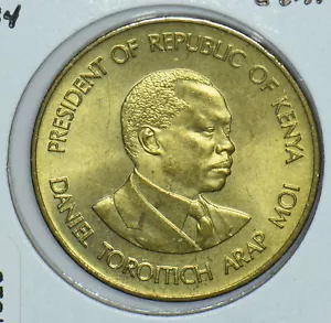 Kenya 1984 Daniel Toroitich Arap Moi 25 Cents Lions animal President Of Kenya 19 - Picture 1 of 2
