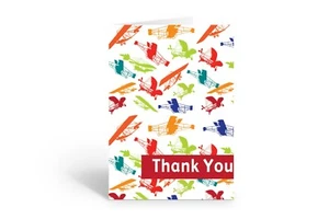 Tarjeta Thank You Note de Aviones - 10 tarjetas y sobres en caja - B14127 - Imagen 1 de 1