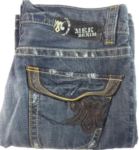 AUTHENTIC MEK DENIM USA DUSSELDORF BOOT CUT MEN JEANS SIZE 36X36. - Picture 1 of 20