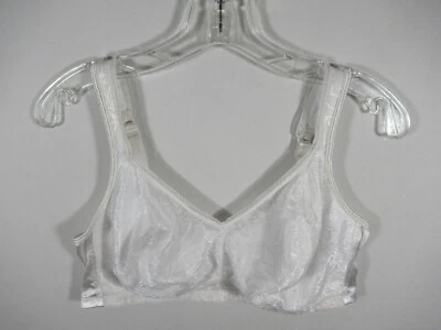 JMS Satin Soft Support Bra 40C White Hidden Pocket Wireless 1285 Just My Size - Image 1 of 4