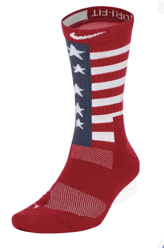 NIKE ELITE USA CREW CJ9897-657 - RED/WHITE/NAVY - WMN 4-6   SIZE: SMALL Socks - Image 1 of 1