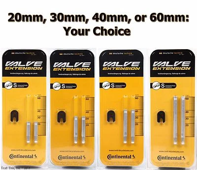 Continental Bicycle Presta Valve Extension 20 30 40 or 60mm RVC Extender 1-Pair - Image 1 of 2