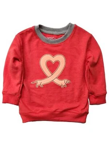 Infant & Toddler Boys Gray Dog Heart Valentines Day Sweatshirt Top Shirt - Picture 1 of 2