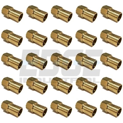 (25 Pack) 1" HOSE BARB X 3/4"  FEMALE NPT Brass Pipe Fitting NPT WOG Fuel Air - Image 1 of 4