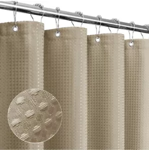 Gibelle Lavender Shower Curtain, Waffle Weave Textured Fabric Shower Curtain for - Picture 1 of 6