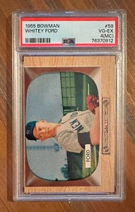 WHITEY FORD 1955 Bowman Baseball Card #59 Graded PSA 4 (MC) VG-EX Yankees