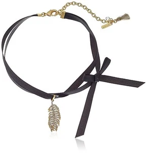 Lonna & Lilly goldfarben Pave Feder und Band Halsreif Halskette - Bild 1 von 3