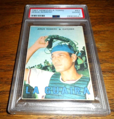 1967 BASEBALL Venezuela Topps #63 Jesus Romero LA GUAIRA PSA GRADED 2 GOOD - Image 1 of 3