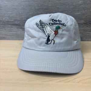 Vintage Ducks Unlimited Hat Cap Snapback Gray Hunting Lined Outdoors - Picture 1 of 11