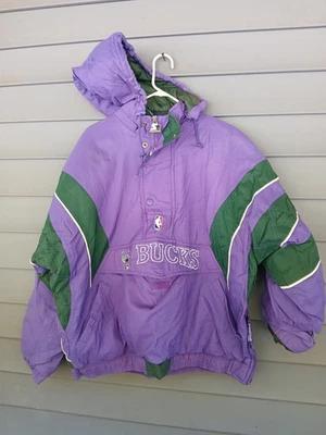 Винтажный редкая NBA Milwaukee баксы стартер куртка мужская L молнии хорошее состояние товара  - Изображение 1 из 4