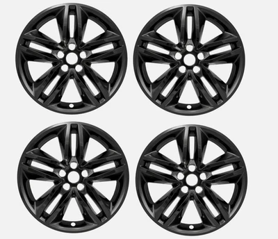 4 Black 2015-2018 Ford Edge SEL 18" Wheel Skins Hub Caps Rim Covers Simulators - Image 1 of 2