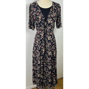 Abito boho vintage rinascimentale STARINA corsetto stampa floreale stravagante taglia M - Foto 1 di 16