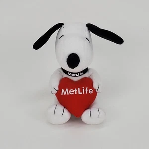 MetLife Snoopy Red Heart Black White Plush Dog Peanuts Promo Advertising 2014 5" - Picture 1 of 7