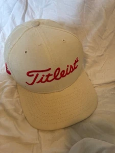 Titleist New Era Vintage Made USA 7 1/8 Golf Sport Mütze Cap V1 FJ weiß rot - Bild 1 von 12