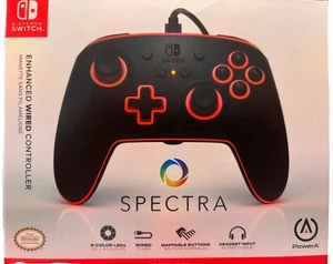 Controlador con cable mejorado PowerA Spectra para Nintendo Switch - LED NUEVO negro - Imagen 1 de 2