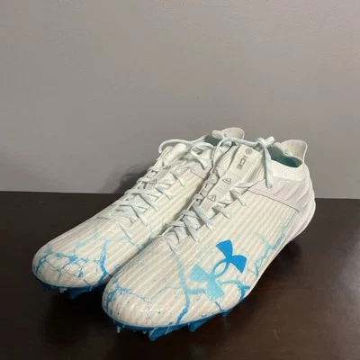 Under Armour 3027308-100 Blur Smoke 2.0 MC LE AA Football Cleats White Blue 14 - Image 1 of 4