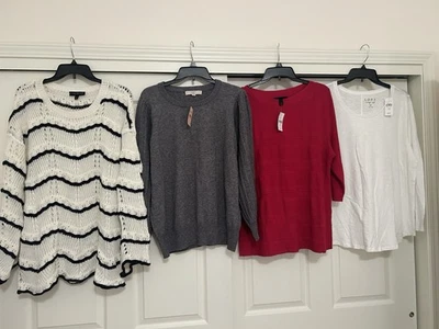 Lot Women’s Plus Sweaters NWT! Lane Bryant, Loft, 14/16, Retail $210 - Image 1 of 4
