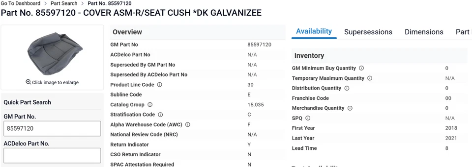 FUNDA RESPALDO ASIENTO BUICK ENCLAVE Foto 1 de 3