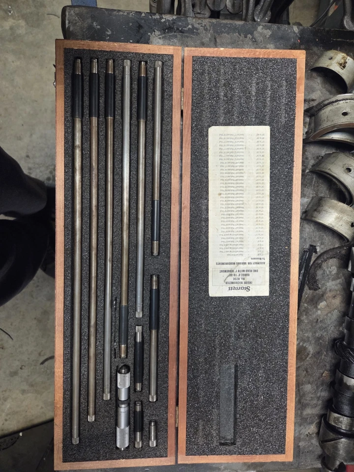 Juego de micrómetros interiores Starrett 823E 4"-40" con estuche - EE. UU. - Herramienta de precisión Foto 1 de 1