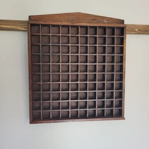 Vtg House Shaped Knick Knack Miniatures Display Shelf 100 Compartment Shadow Box - Picture 1 of 4