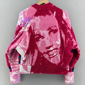 Y2K Hannah Montana Upcycled Fleece Blanket Jacket Pink Floral Art SZ M VTG Bratz - Picture 1 of 7