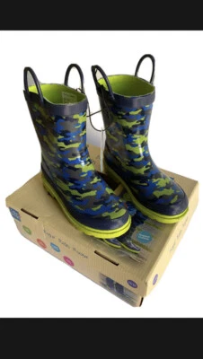 Boys Rain Boots Lily and Dan blue and green size 11/12 new with box - Image 1 of 4