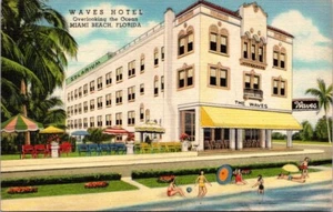 Vintage Postcard Waves Hotel Miami Beach Florida C12 - Picture 1 of 2