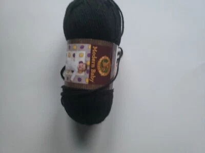 Hilo marca Lion "Modern Baby", mezcla acrílico/nylon, negro, tejido, ganchillo Foto 1 de 2
