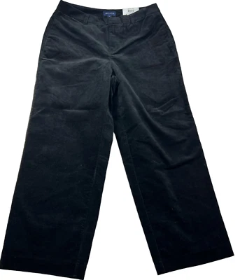 Pantalones de terciopelo Charter Club para mujer talla 8 negro algodón elástico recortados nuevos Foto 1 de 4